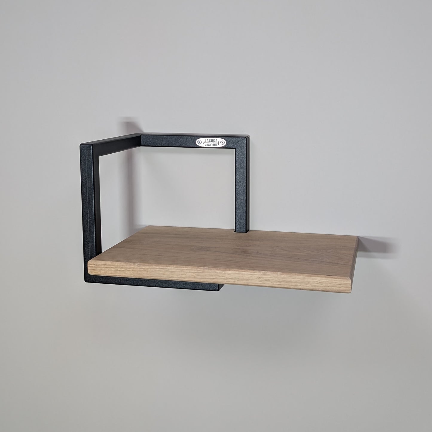 Estante Cubo Flotante Industrial en Madera de roble y Metal
