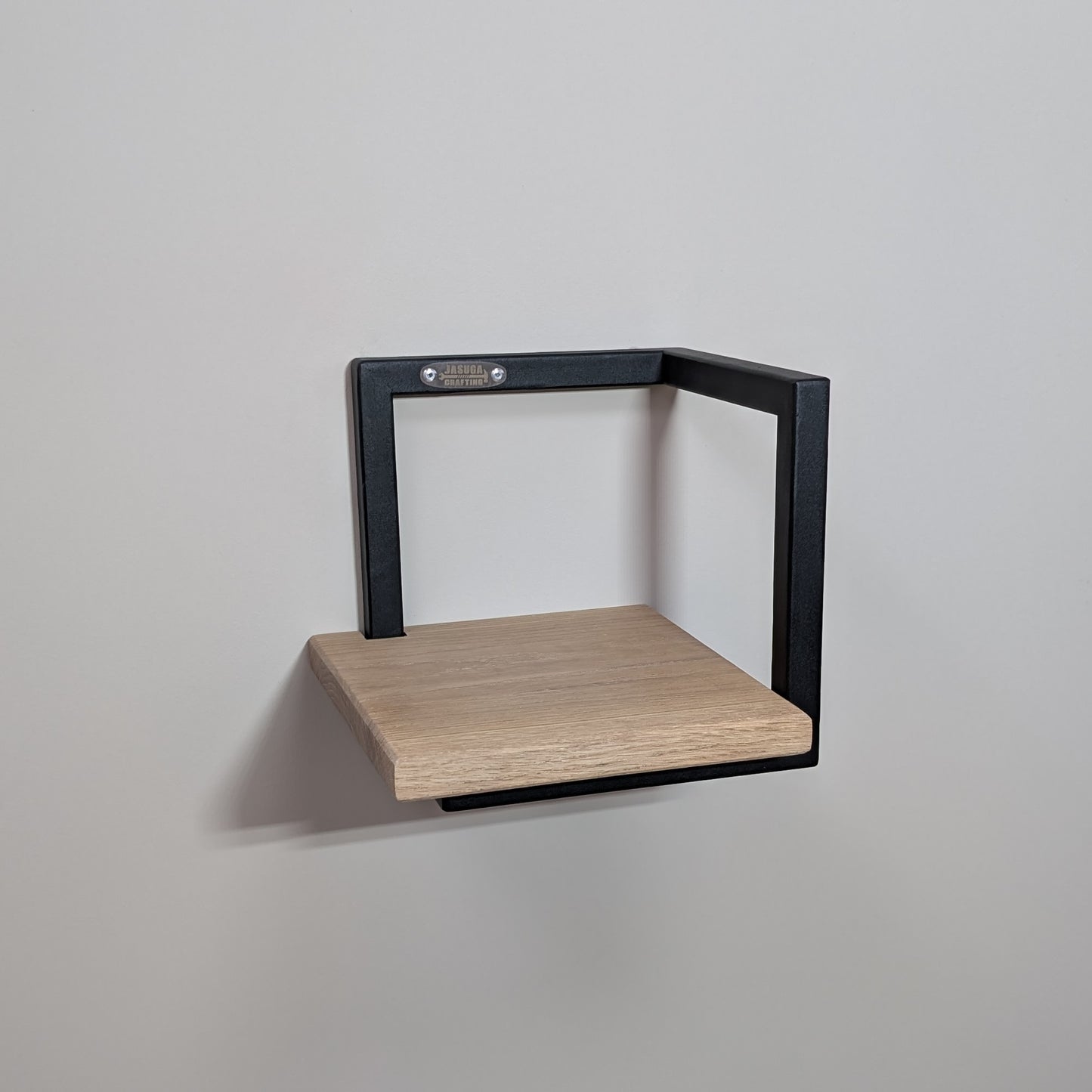 Estante Cubo Decorativo Industrial en Metal y Madera de roble