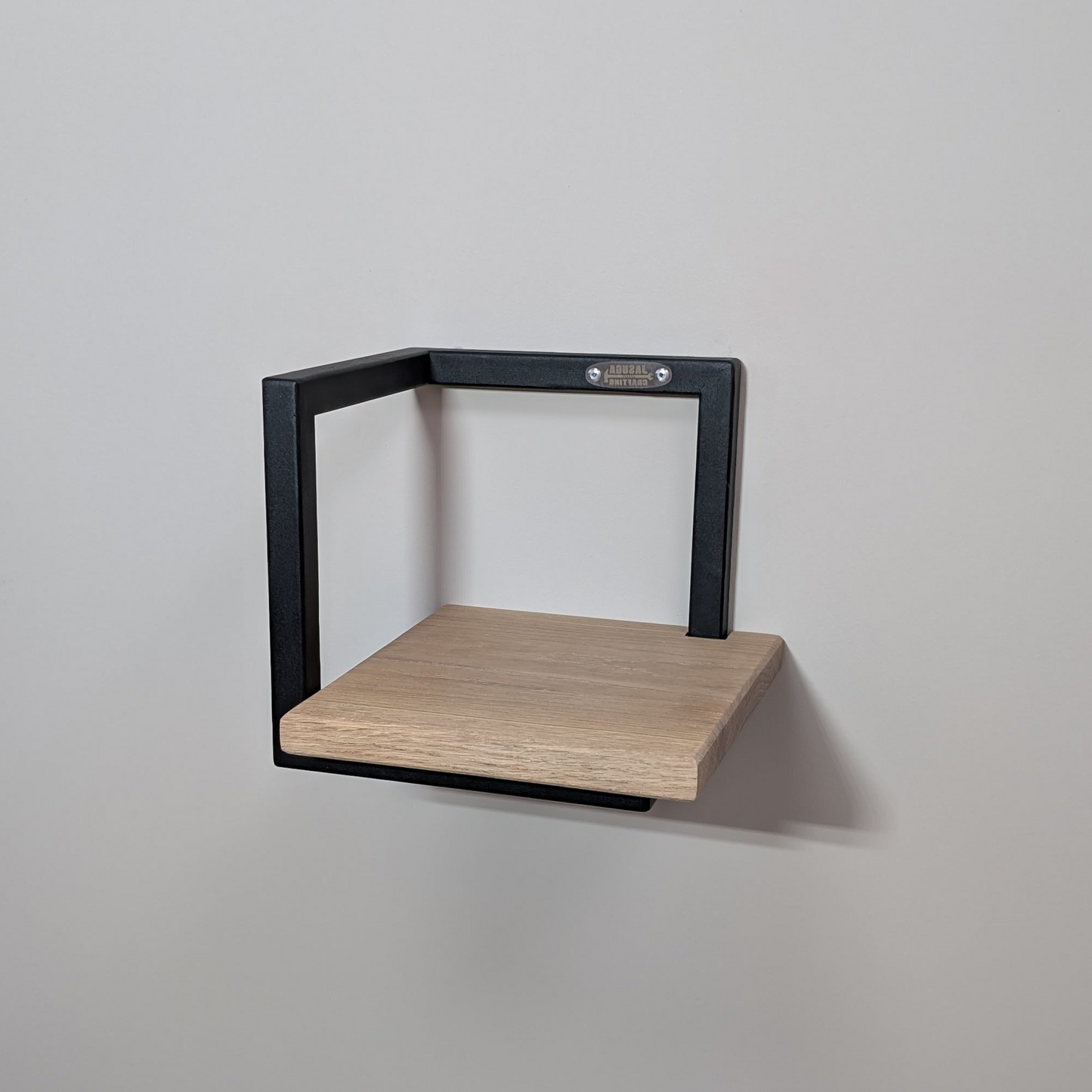 Estante Cubo Decorativo Industrial en Metal y Madera de roble