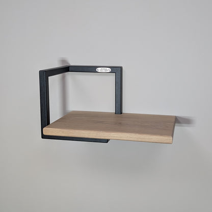 Estante Cubo Flotante Industrial en Madera de roble y Metal