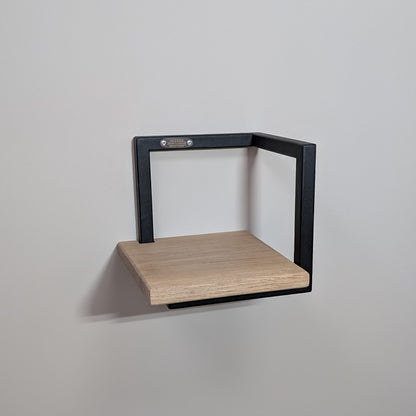 Estante Cubo Decorativo Industrial en Metal y Madera de roble