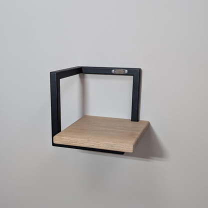Estante Cubo Decorativo Industrial en Metal y Madera de roble
