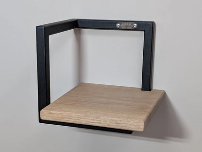 Estante Cubo Decorativo Industrial en Metal y Madera de roble
