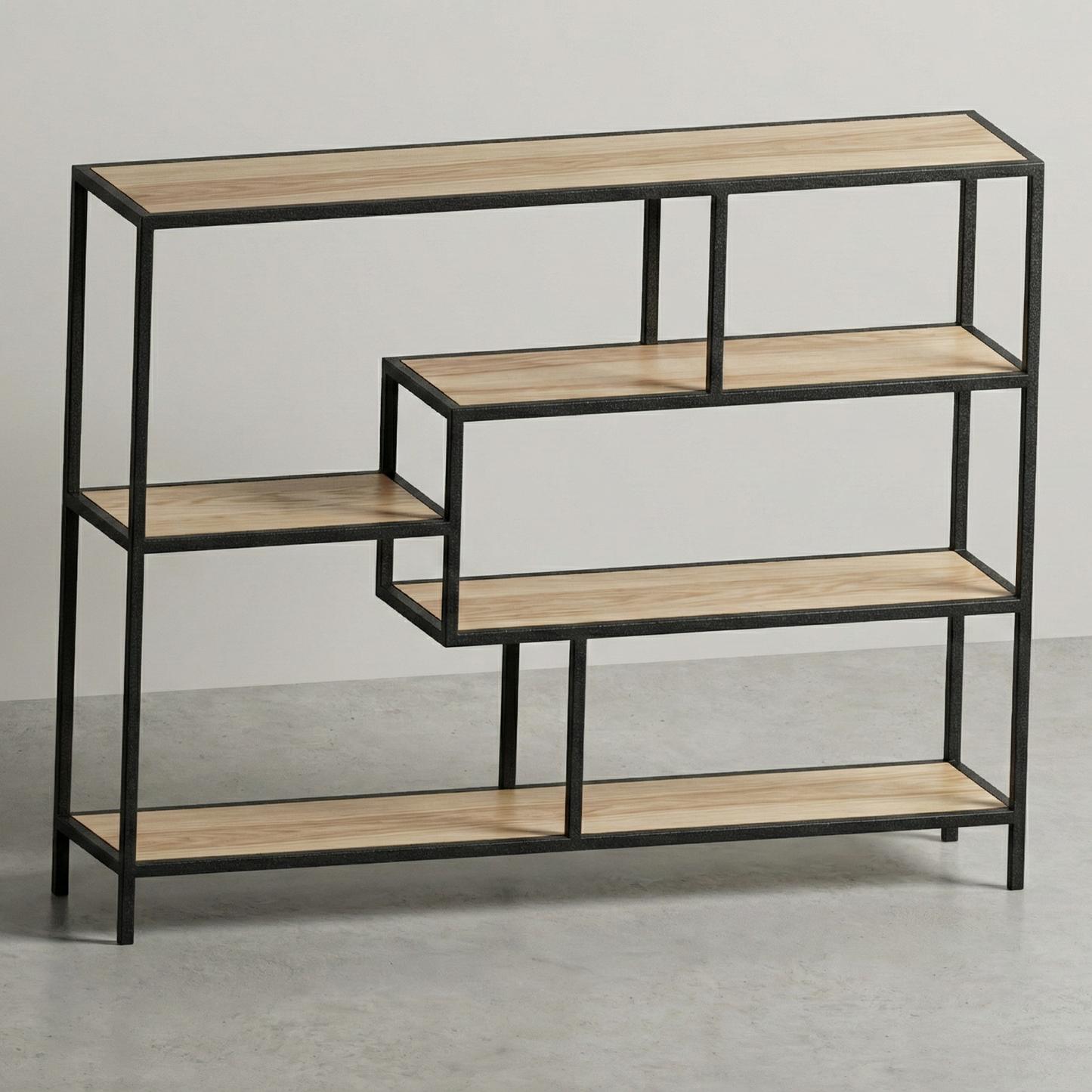 Estantería estilo Industrial en Metal y Fresno