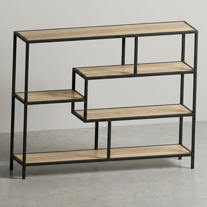 Estantería estilo Industrial en Metal y Fresno