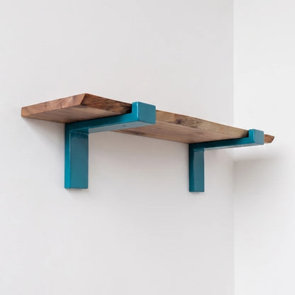 Conjunto Decorativo Espejo y Estante | Platano y Agua Marina | Pieza Única Artesanal