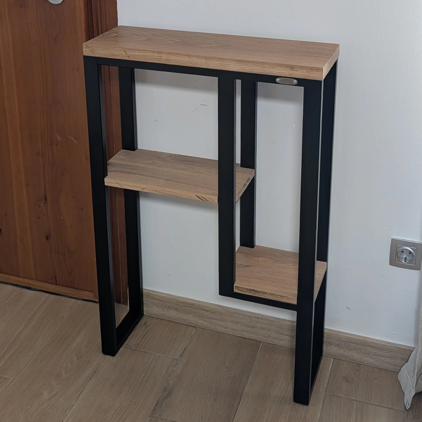 Consola Industrial recibidor en Metal y Roble macizo
