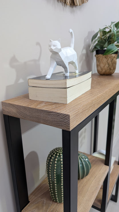 Consola Industrial recibidor en Metal y Roble macizo