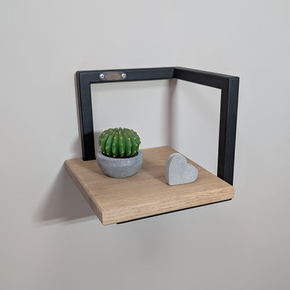 Estante Cubo Decorativo Industrial en Metal y Madera de roble