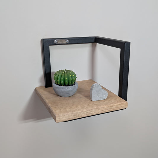 Cubo Decorativo Industrial – Estante de Pared en Metal y Madera