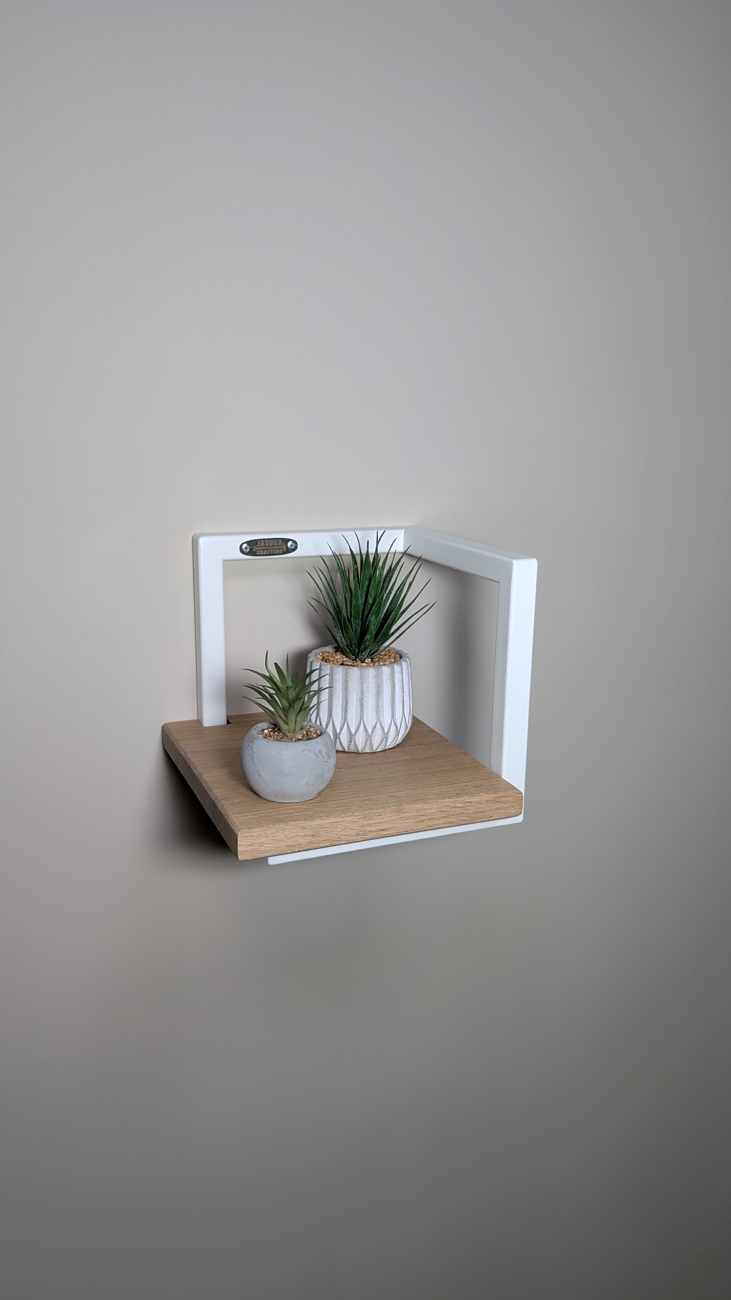 Cubo Decorativo Industrial – Estante de Pared en Metal y Madera